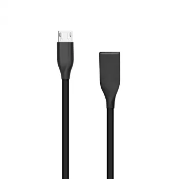 Cable de silicona USB-Micro-USB (negro, 2 m)
