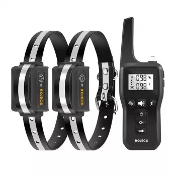 Rojeco PD529 collar de adiestramiento canino 1000m con 2 collares (negro)