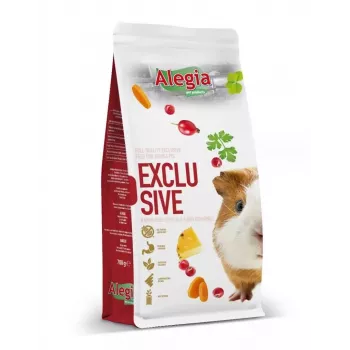 Pienso seco para cobayas Alegia Exclusive 700 g – sabor a verduras, sin cereales, sin azúcar, sin gluten