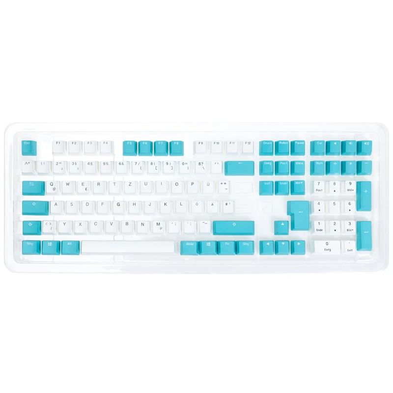 Ducky set de teclas, PBT, ISO (DE) - blanco/azul