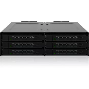 Icy Dock ToughArmor MB118VP-B - carcasa de almacenamiento - 6 x SSD U.2/U.3 NVMe, rack móvil para bahía de 5,25, con SlimSAS SFF-8654 8i - 2.5 (6.4 cm)