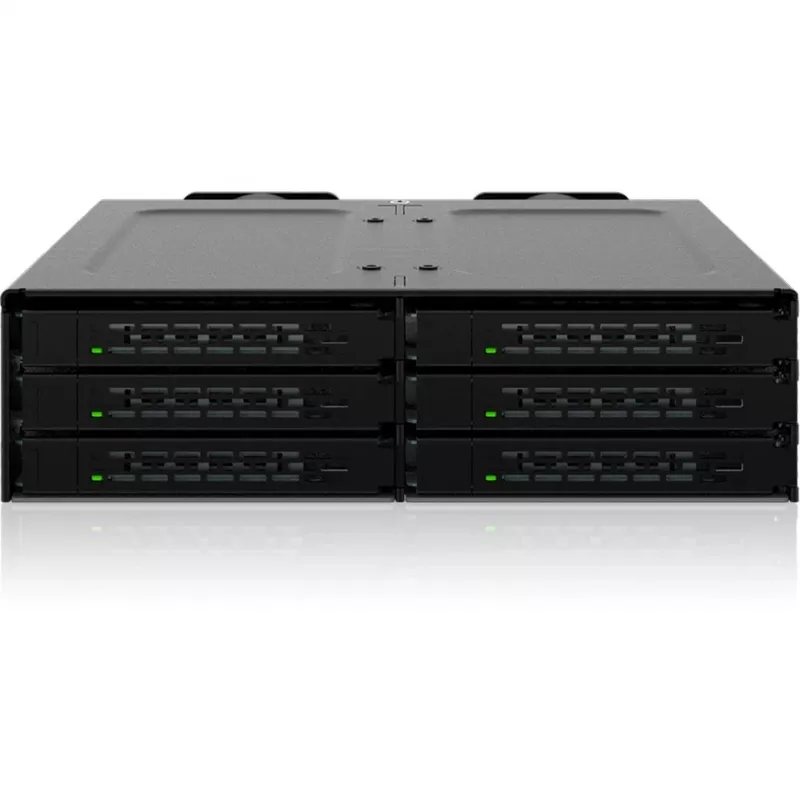 Icy Dock ToughArmor MB118VP-B - carcasa de almacenamiento - 6 x SSD U.2/U.3 NVMe, rack móvil para bahía de 5,25, con SlimSAS SFF-8654 8i - 2.5 (6.4 cm)