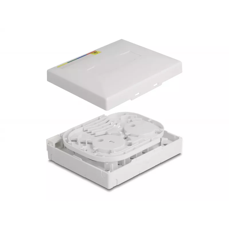 Roseta de fibra óptica DeLOCK FTTH montaje en pared 4 x SC Simplex LC Duplex blanca