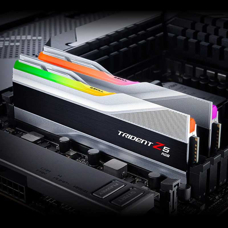 DIMM 64 GB DDR5-6000 (2x 32 GB) Dual-Kit, memoria plateada, F5-6000J3238G32GX2-TZ5RS, Trident Z5 RGB, INTEL XMP