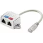 Renkforce RJ45 adaptador en T de red CAT 6 [2x conector hembra RJ45 - 1x conector macho RJ45] 15,00 cm metal (RF-4538138)