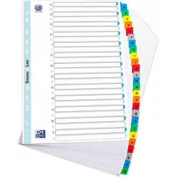Fichero de mica ELBA, A-Z, 26 piezas, A4, 210 x 297 mm, pestañas de colores (596581-20)