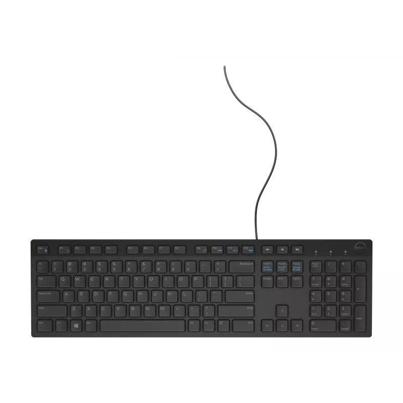 Teclado con cable de tamaño completo Dell KB216 — QWERTY distribución nórdica, negro, USB