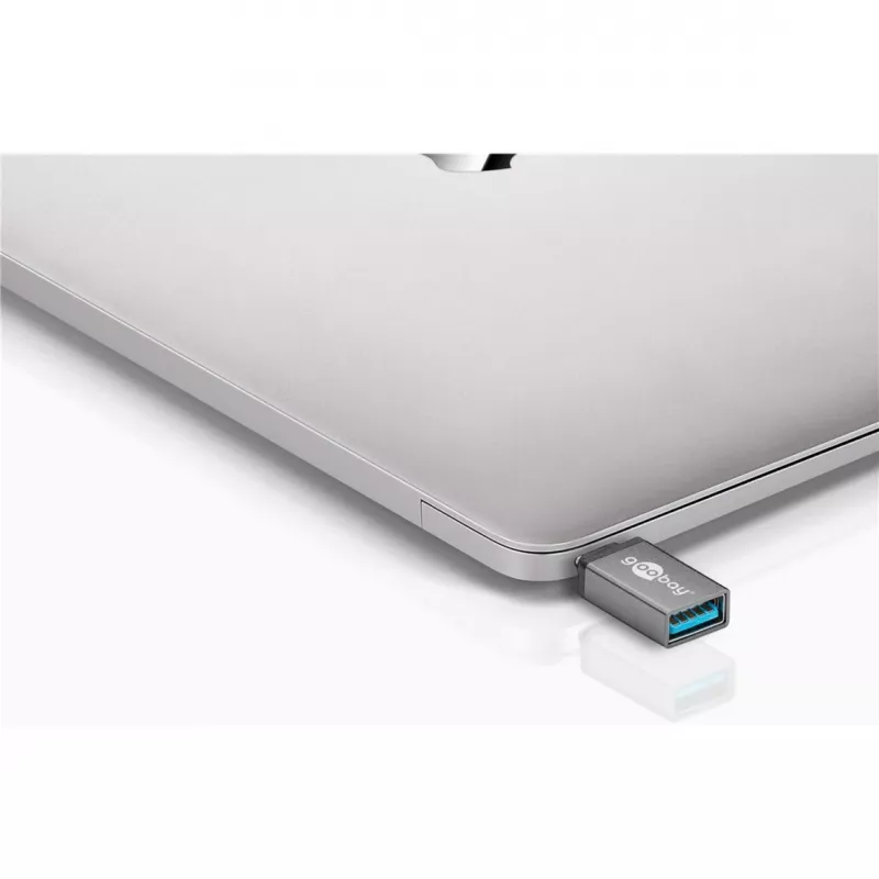 Wentronic Goobay Adaptador USB-C™ - conector hembra USB 3.0 A, gris - para conectar dispositivos USB-C™ y USB-A (56621)