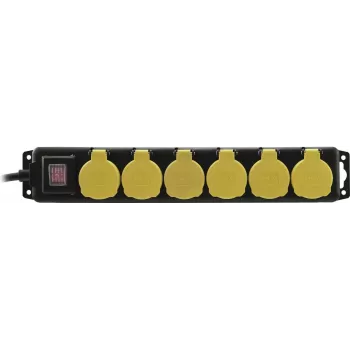 Regleta de enchufes EUROLITE 30240156 – 6 tomas, IP44 protegida contra salpicaduras, cable de 5 m