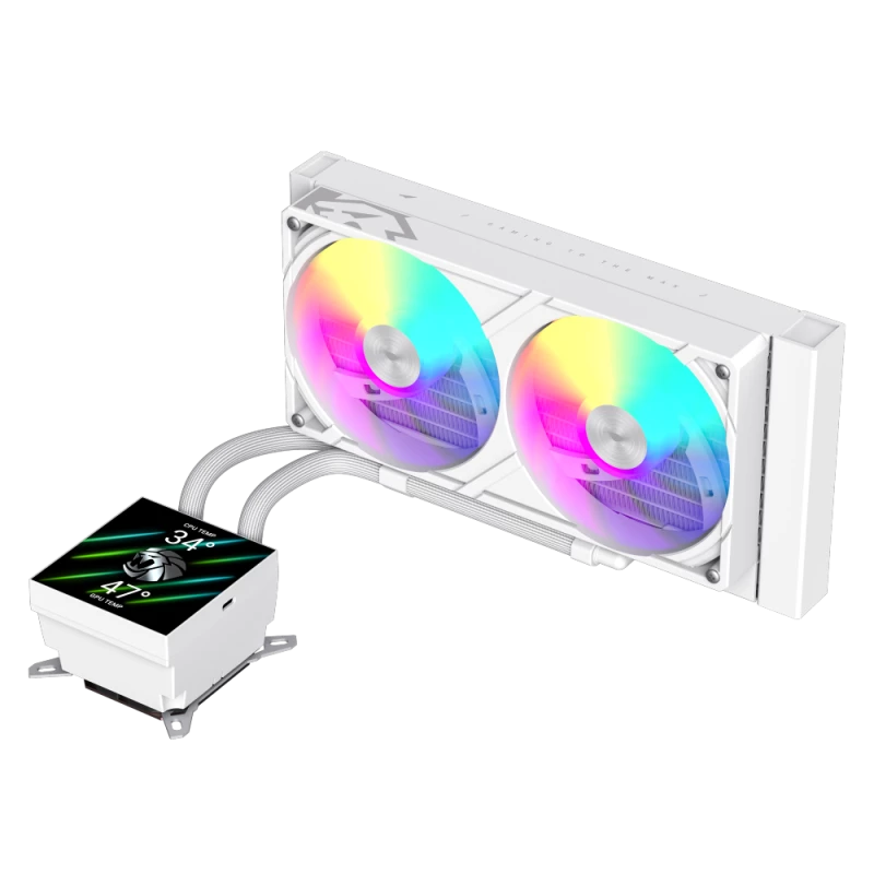 Refrigeración líquida para CPU Gamemax | GLACIER 240 LCD WH | Intel, AMD