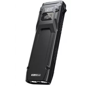 Linterna de mano Nitecore EDC23 — compacta recargable por USB negra, protección IP54 contra agua/polvo, dos LED, batería integrada, 0,101 kg