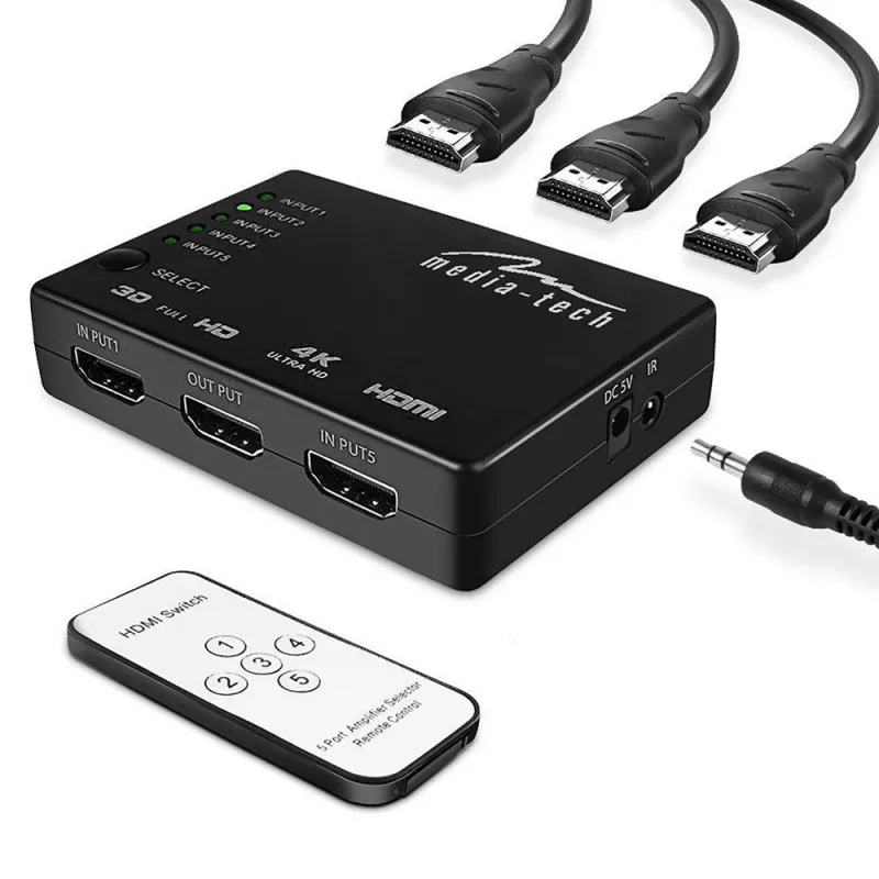 Media-Tech MT5207 Conmutador HDMI 5x, 4K