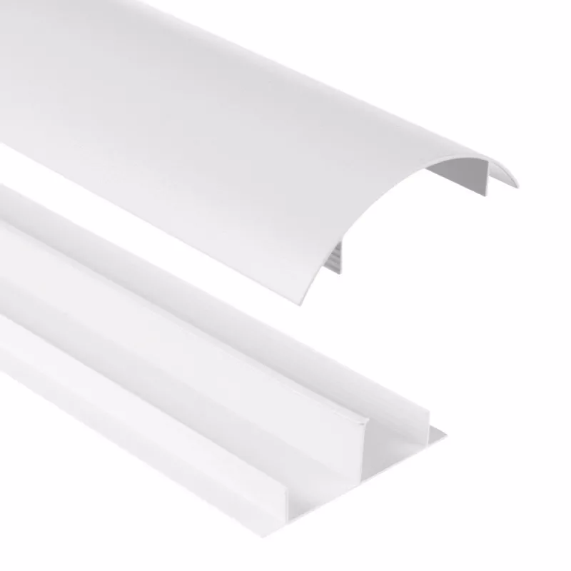 Canaleta de aluminio MACLEAN MC-814 W blanca — organizador de cables, perfil rígido de aluminio para ocultar cables