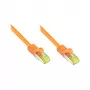 Cable de red RJ45 con cable Cat.7 y protección de palanca de retención (RNS®), S/FTP, PiMF, libre de halógenos, 600 MHz, OFC, naranja, 0,5 m, Good Connections® (8070R-005O)