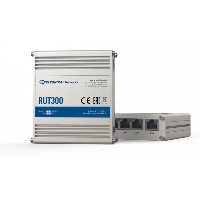 TELTONIKA RUT300 router industrial con cable 5X RJ45 100 MB/s