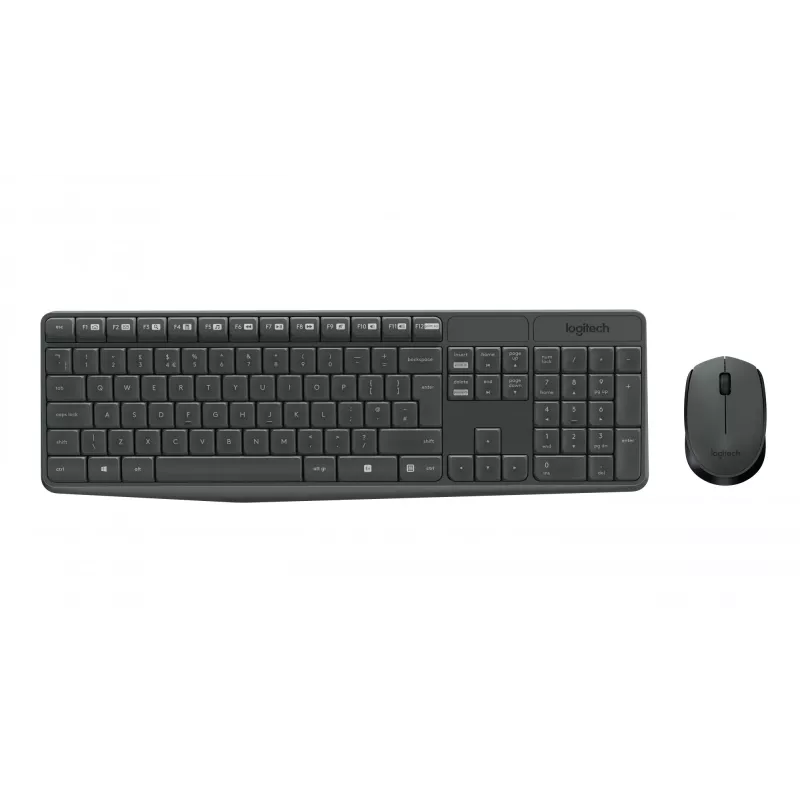 Logitech MK235 Conjunto duradero de teclado y ratón inalámbricos en gris