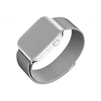 Correa de malla FIXED para Apple Watch 38/40/41 mm — FIXMEST-436-SL Plata, acero inoxidable milanés, ajustable