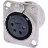 Neutrik NTR-NC4FDL1 - -30 – 80 °C – negro – plateado – UL – UL 94 HB – IEC 61076-2-103 – IP 40 – IEC 68-2-20 (NC4FD-L-1)