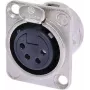 Neutrik NTR-NC4FDL1 - -30 – 80 °C – negro – plateado – UL – UL 94 HB – IEC 61076-2-103 – IP 40 – IEC 68-2-20 (NC4FD-L-1)