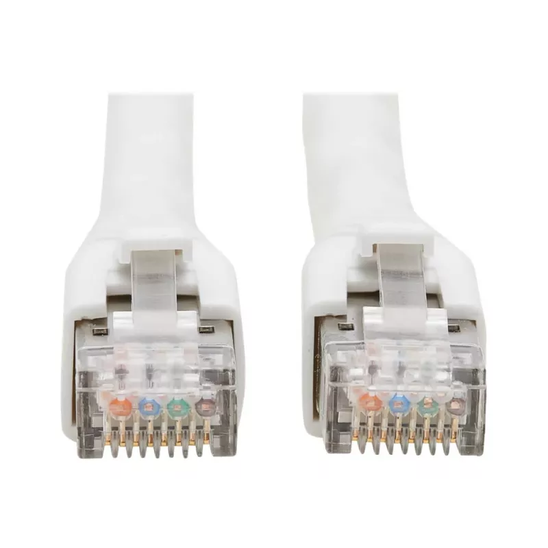 Eaton Tripp Lite Serie Cat8 Cable Ethernet S/FTP apantallado certificado 25G/40G con protección antiacodamiento (RJ45 M/M), PoE, blanco, 1,83 m - Cable de red - RJ-45 (M) a RJ-45 (M) - 1,829 m - S/FT