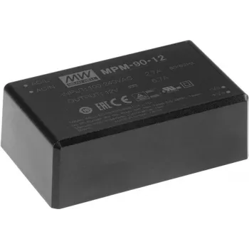 Fuente de alimentación y convertidor de tensión MEAN WELL MPM-90-24 para interior 90 W negro (MPM-90-24)