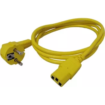 ROLINE - cable de alimentación - CEE 7/7 (M) en ángulo a IEC 60320 C13 recto - AC 250 V - 10 A - 1,8 m - amarillo - Alemania (19.08.1011)
