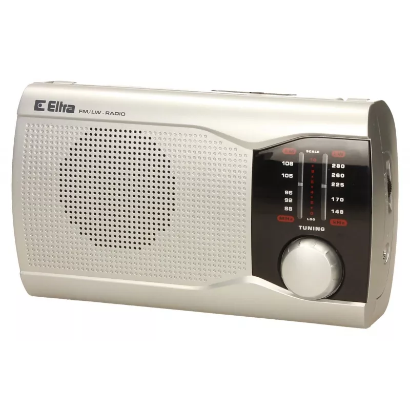 Radio portátil Eltra EWA plata — receptor AM/FM, a pilas
