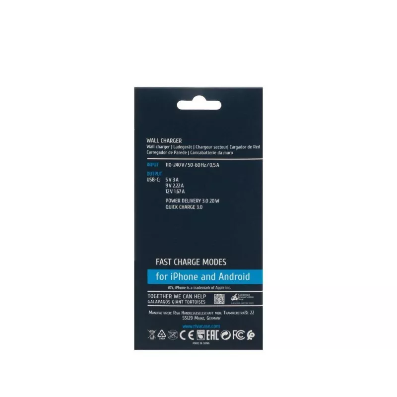Cargador móvil de pared/blanco PS4101 W00 Rivacase