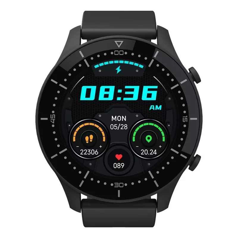 Smartwatch MEDIA-TECH MT870 — pantalla táctil IPS de 1,3 inch (3,3 cm), carcasa de 51 mm, Bluetooth, negro