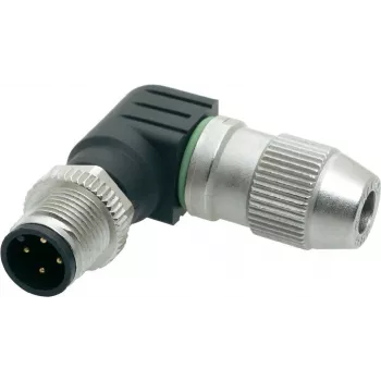 Conector acodado M12 Harting M12 21 01 140 5 4 polos — conector acodado de señal/datos