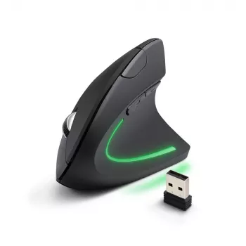Ratón inalámbrico ESPERANZA EM133 — ergonómico para diestros, 1600 DPI, 6 botones, receptor USB nano 2,4 GHz, alcance 10 m, negro