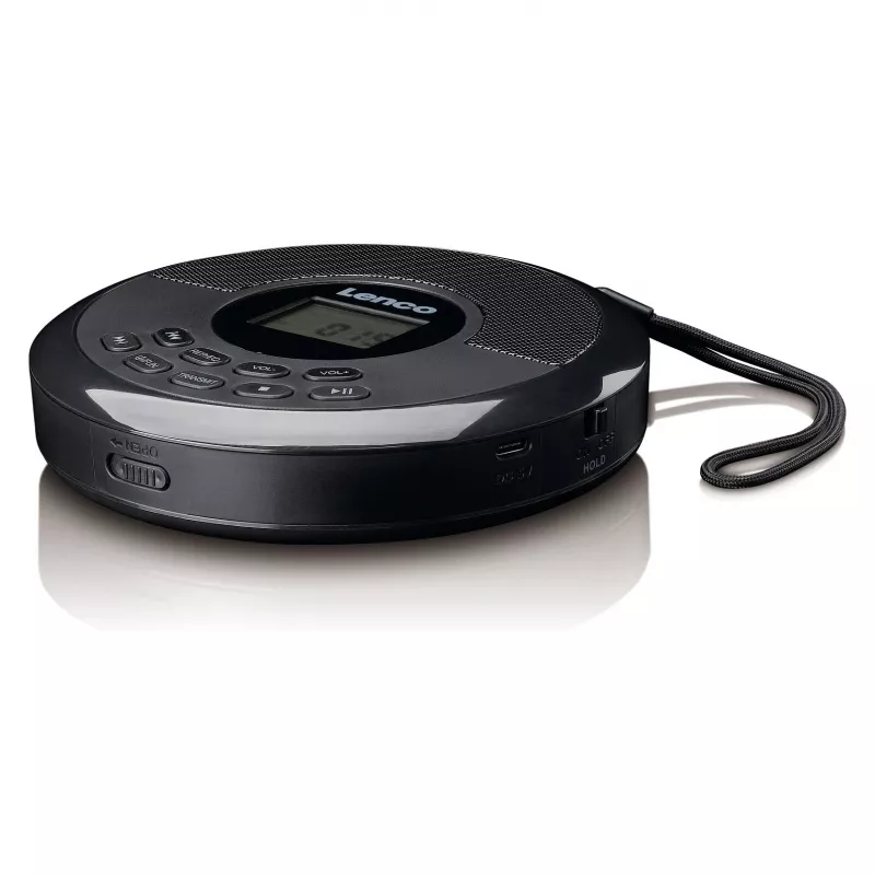 Reproductor de CD portátil Lenco CD-340BK — negro, diseño portátil