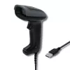 Lector de códigos de barras de mano QOLTEC 50863 — escáner 1D/2D, USB con cable, sensor LED, negro, 5V, cable de 1,8 m