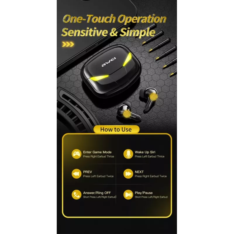 Auriculares Awei T35 TWS negros