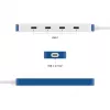 Hub USB-C Hyper HyperDrive Flex de 4 puertos, blanco/azul | HD5201BUGL
