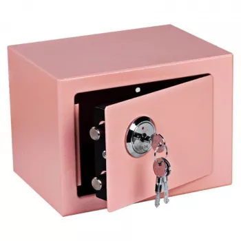Extralink Home | Caja fuerte para casa | Oficina, caja de llaves, caja fuerte de seguridad, Rosa, S-404