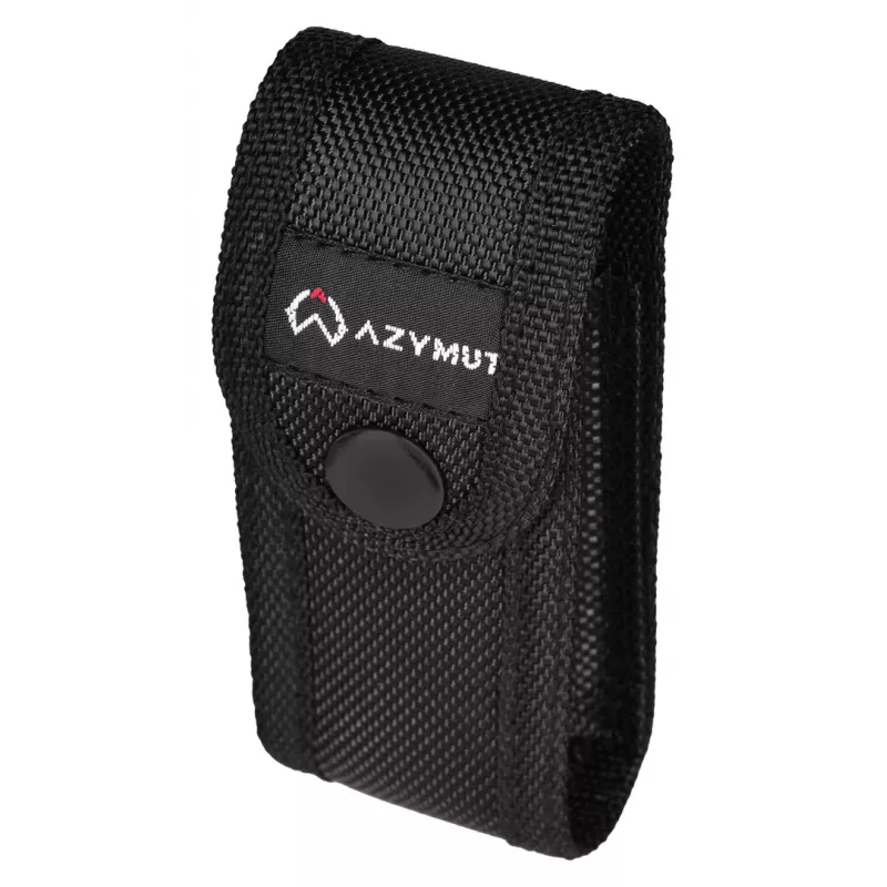 Navaja AZYMUT Izeron Multiusos — 13 herramientas, acero inoxidable 420J2/3CR13, plegada 9 cm, 91 g, funda de cuero para cinturón, luz y brújula integradas