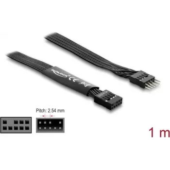 Cable paralelo DELOCK 86059, 1 m, 9 pines (DB9) a 9 pines (DB9), negro