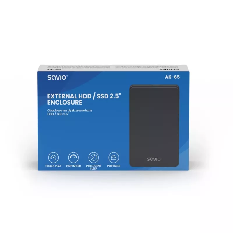 Carcasa para disco duro/SSD SAVIO AK-65 Negra 2,5