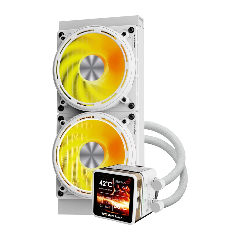 Refrigeración líquida de CPU Darkflash DE240 (blanca) – radiador de 240 mm, circuito AIO cerrado
