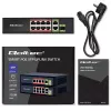 Switch Ethernet QOLTEC 52297 PoE RJ45 con uplink PoE y puerto SFP