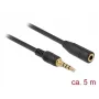 Cable de audio DeLOCK 85635 3,5 mm conector macho a conector hembra 5 m negro