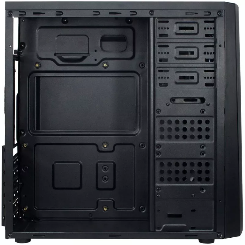 Caja INTER-TECH B-42 Black Midi Tower, ATX, 2xUSB2.0, tira LED azul, fuente de alimentación opcional