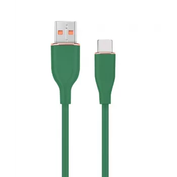 Cable de carga y datos USB Type-C, 1,5 m, verde