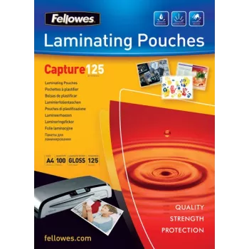 Funda de laminar Fellowes Glossy 125 micras para tarjetas - 75x105 mm