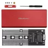 Caja SSD QOLTEC 51831 USB 3.0 para unidades M.2 SATA de hasta 2 TB, roja, compatible con longitud de 30 mm, hasta 4 unidades