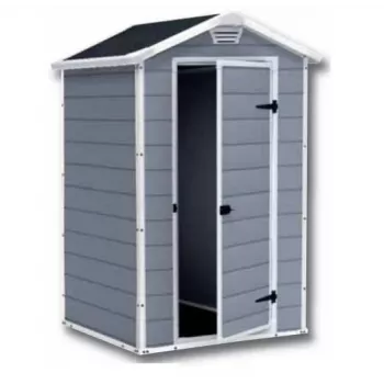 Cobertizo de plástico Keter S 1457 0043 puerta única techo negro 1280x940x1960 mm