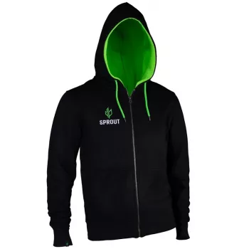 Sudadera con capucha GamersWear SPROUT Basic Zip talla M Negro/Verde