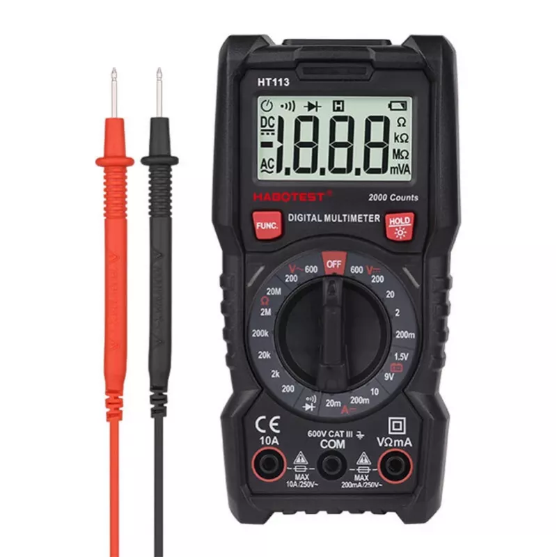 Multímetro digital Habotest HT113 – medición de tensión y corriente AC/DC