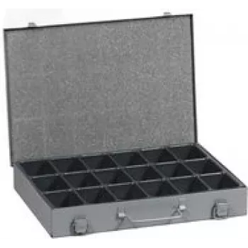 Caja de herramientas allit EuroPlus Metal 34/18 — acero gris con recubrimiento en polvo, caja de almacenamiento portátil compacta